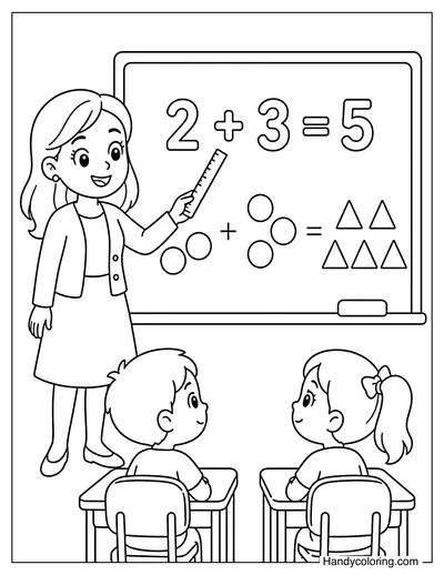 Math Teacher Teaching Simple Addition