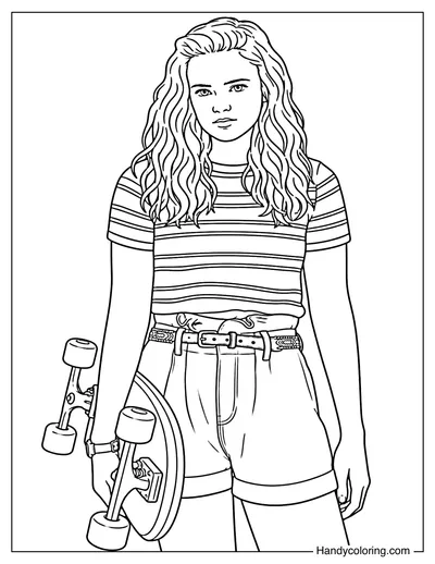 Max Holding Her Skateboard