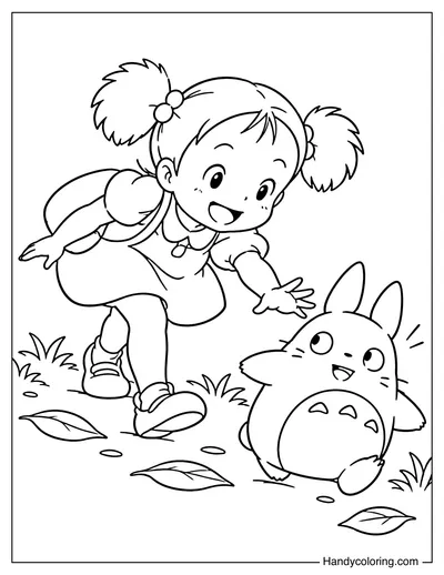 Mei Following a Small Totoro