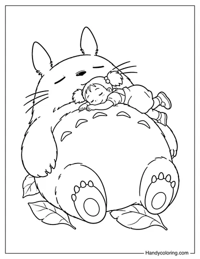 Mei Sleeping on Totoro's Belly