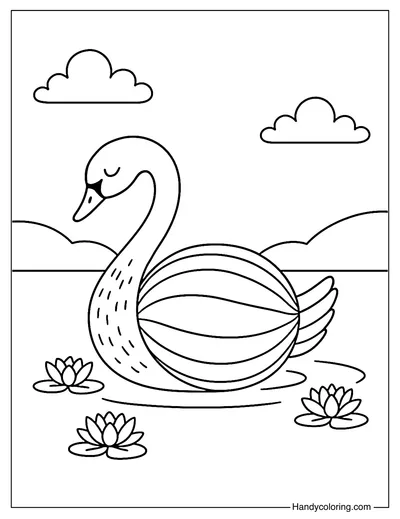 Melon Swan Coloring Page