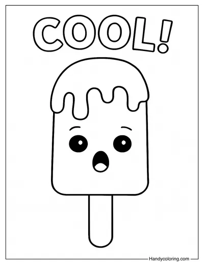 Melting Ice Cream Face Coloring Page