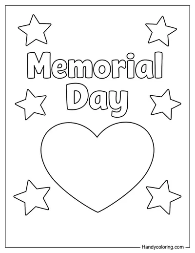 Memorial Day with Heart and Stars