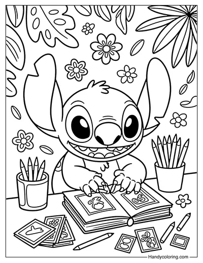 Memory Journal Stitch Coloring Page