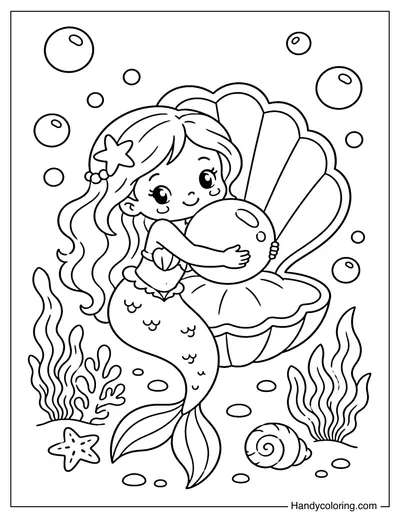 Mermaid Holding a Giant Pearl