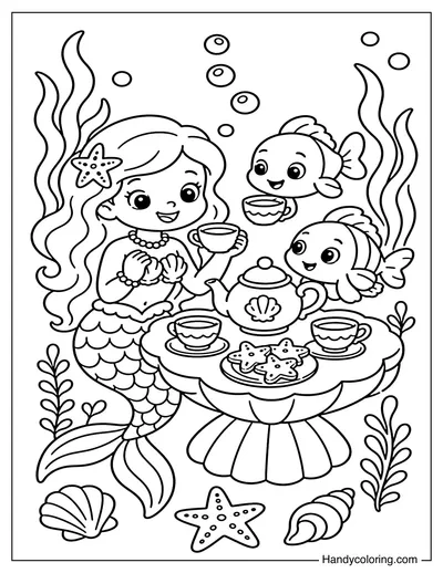 Mermaid Tea Party Under the Sea