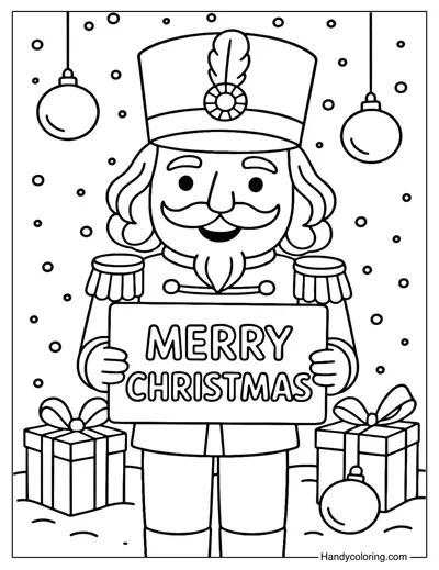 Merry Christmas Nutcracker Coloring Page