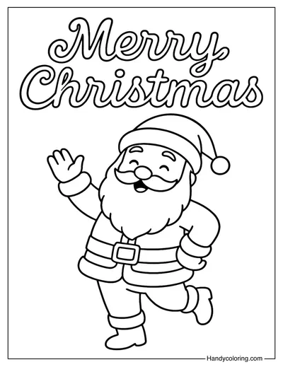Merry Christmas Santa Coloring Page