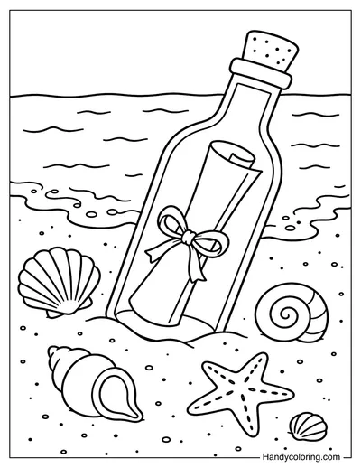 Message in a Bottle on the Sand
