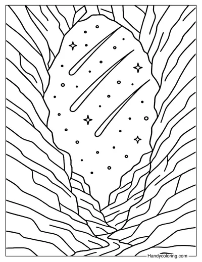 Meteor Shower Upview Coloring Page
