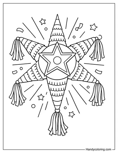 Mexican Star Pinata with Confetti