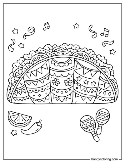 Mexican Taco and Maracas
