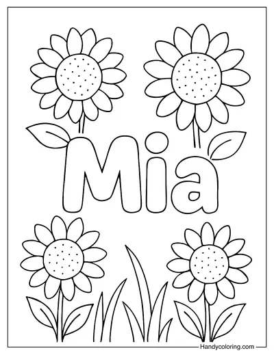 Mia Name Coloring Page