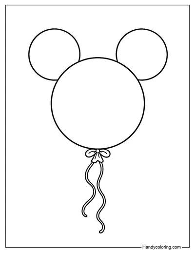 Mickey Balloon Coloring Page
