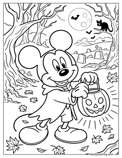 Mickey Lantern Keeper Coloring Page