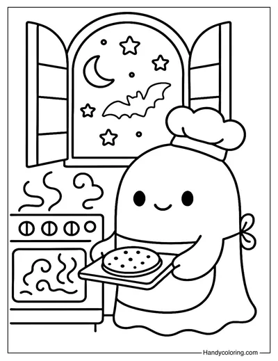 Midnight Baking Coloring Page