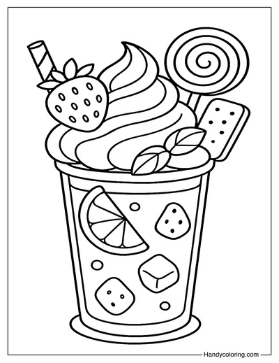 Milkshake Time Coloring Page