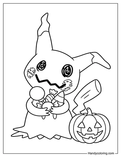 Mimikyu Holding Halloween Candy