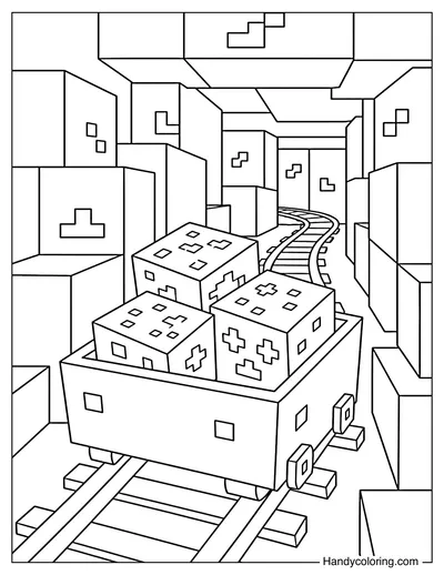 Minecart Rolling Through a Tunnel