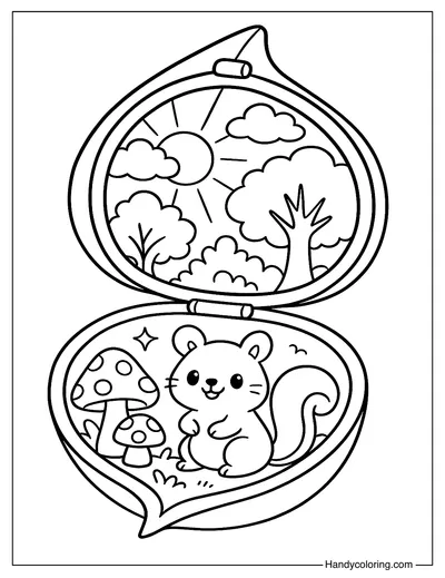 Mini Forest Powder Compact Coloring Page