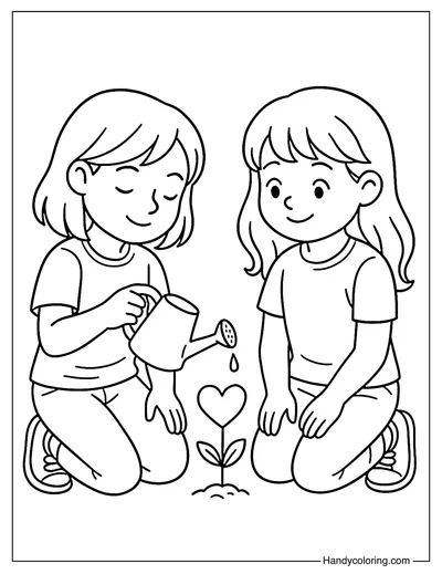 Mini Garden Friends Coloring Page