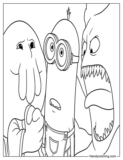 Minion Kevin with Monster Friends