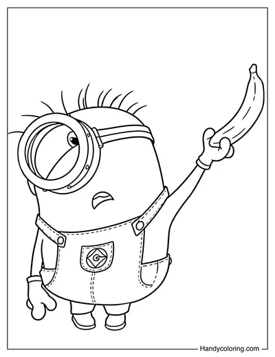Minion Stuart Pointing Up with Banana