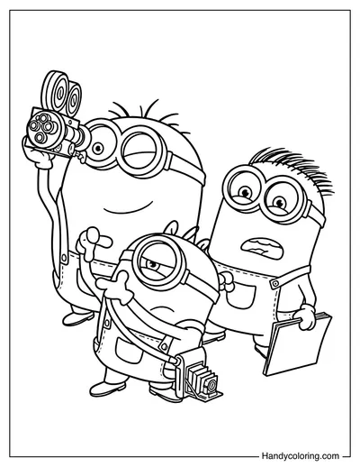 Minions Film Crew Kevin, Stuart, and Dave