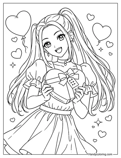 Mira Holding a Heart-Shaped Valentine Gift