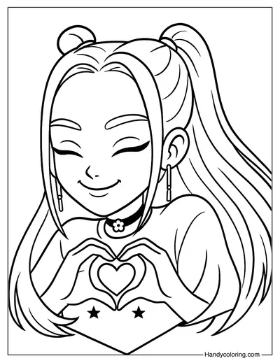 Mira Making a Heart with Her Hands