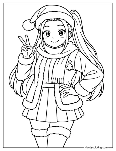 Mira Posing in a Christmas Outfit