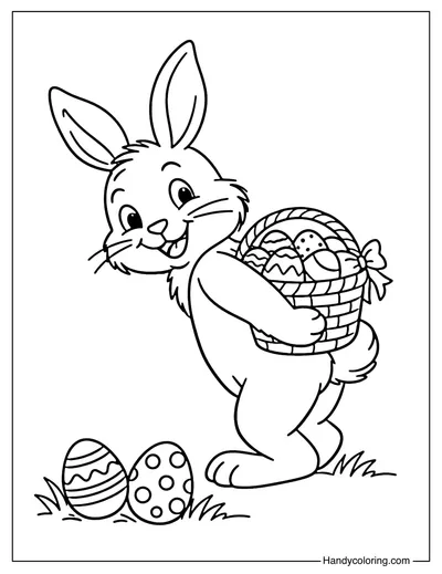 Mischievous Easter Bunny Hiding Basket