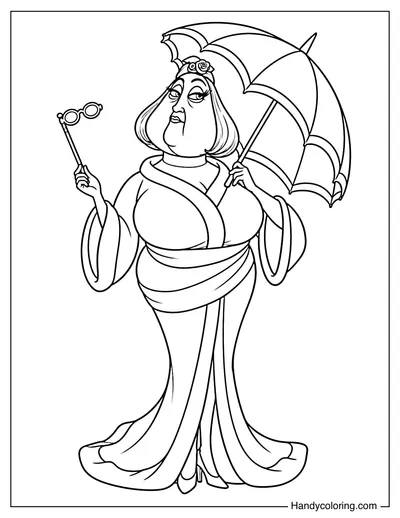 Miss Forcible Holding a Parasol and Opera Glasses
