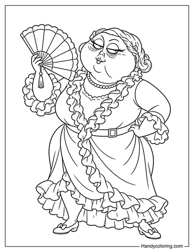 Miss Spink Holding a Theater Fan