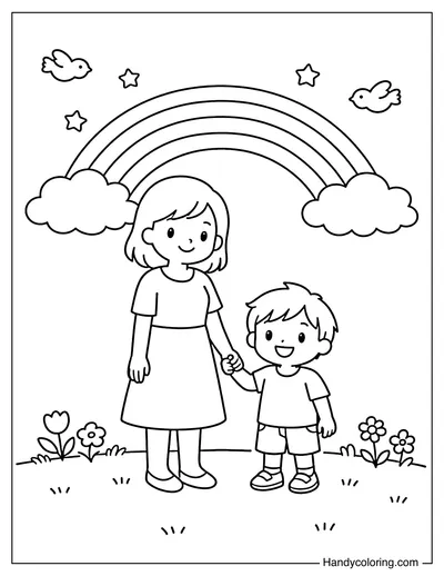 Mom Holding Child Hand