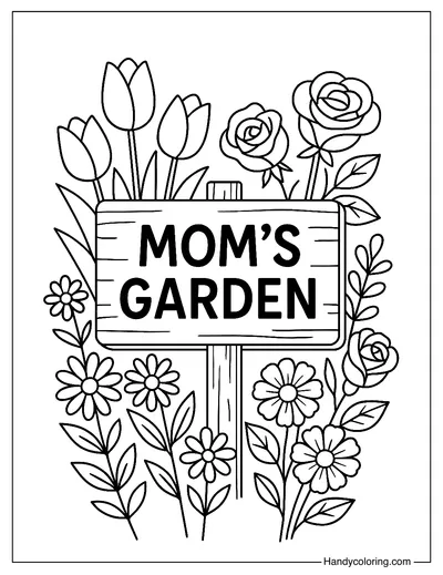 Mom's Garden Coloring Page