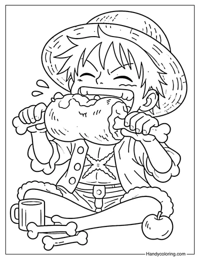 Monkey D Luffy Eating Meat