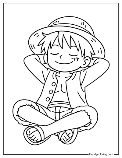 Monkey D Luffy Sitting Relaxed