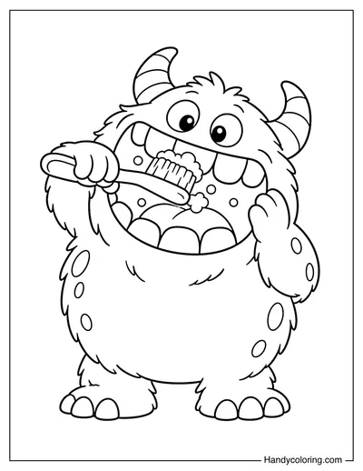 Monster Brushing Its Teeth