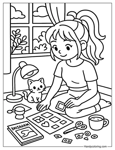 Moodboard Morning Coloring Page