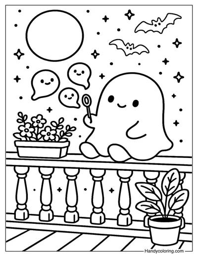 Moon Balcony Coloring Page