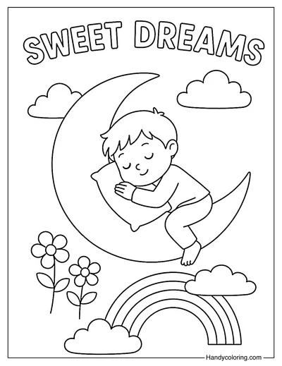 Moon Nap Coloring Page