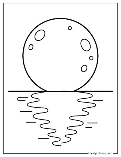 Moon Reflection Coloring Page