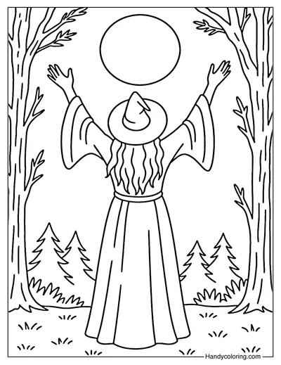 Moon Ritual Coloring Page