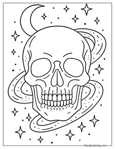 Moon Skull Coloring Page
