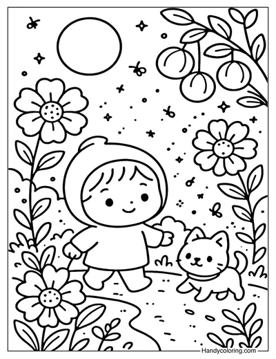 Moonlight Garden Coloring Page