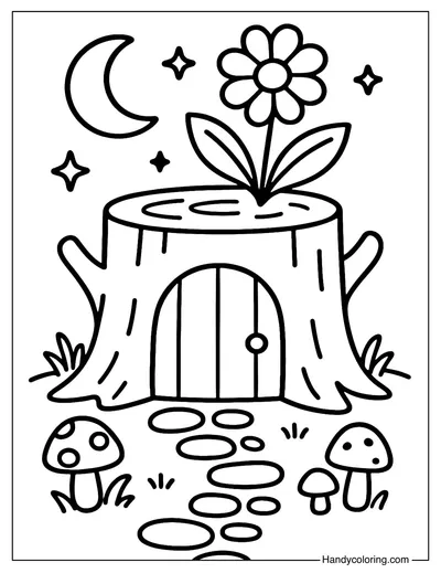 Moonlight Stump Coloring Page