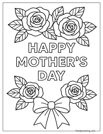 Mother's Day Card Coloring Page