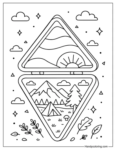 Mountain View Powder Compact Coloring Page