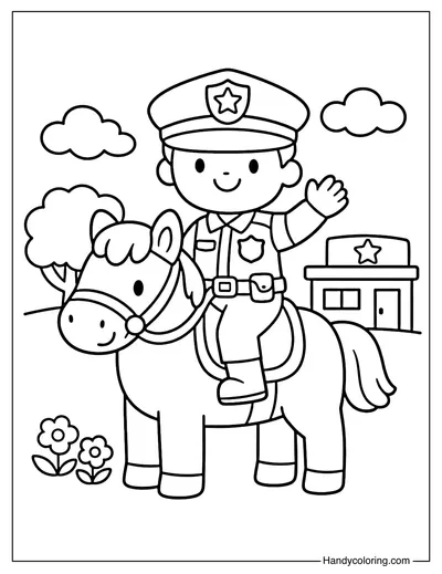 Mounted Police Officer on Horse